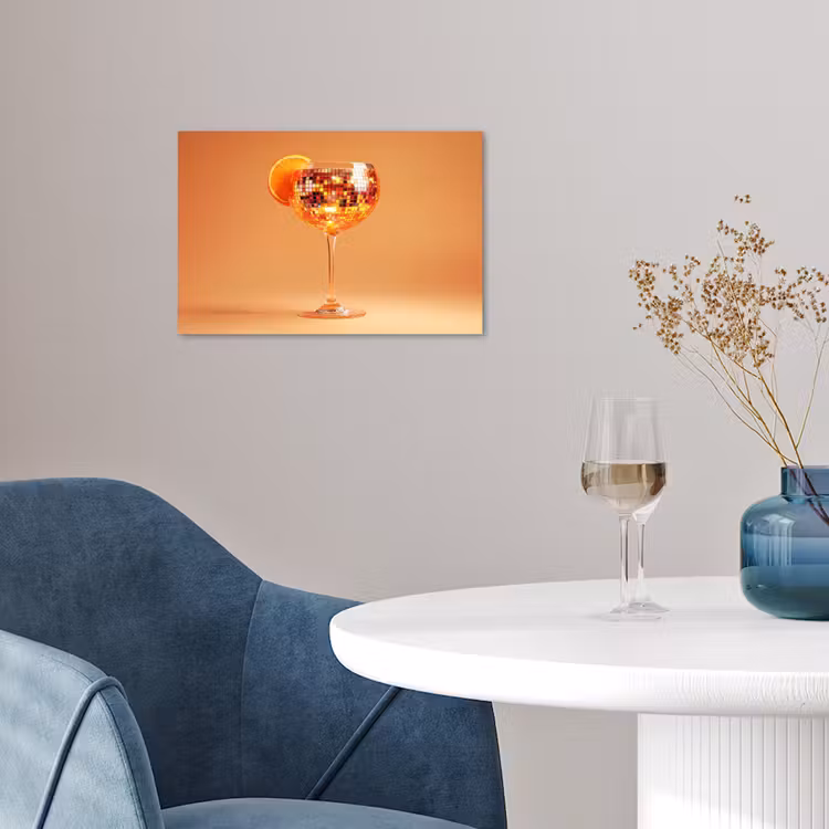 Drank - Oranje - Glitter - Disco poster papier klein -sfeer3