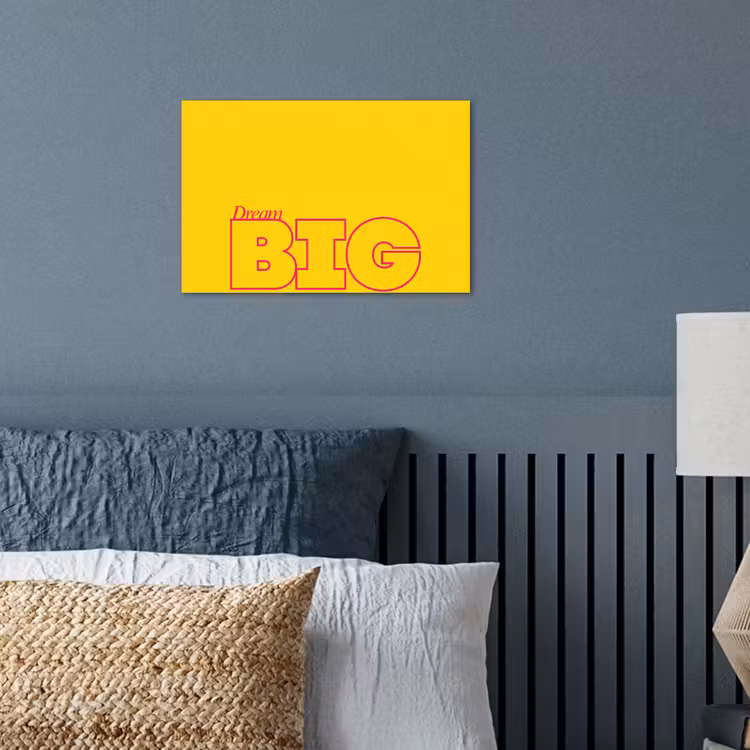 Dream big - Geel - Grafisch poster papier klein -sfeer2