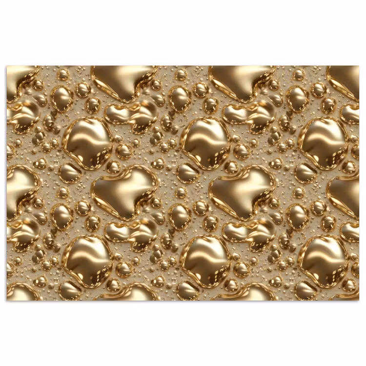 Druppels - Organisch - Goud poster papier klein 62 -3d