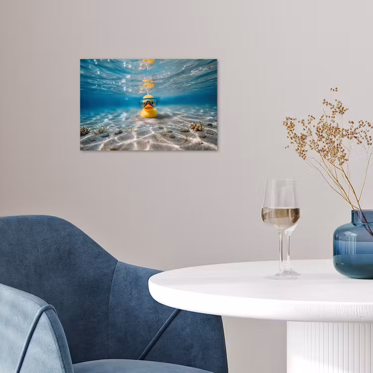 Duikbril - Eend - Water poster papier klein -sfeer3