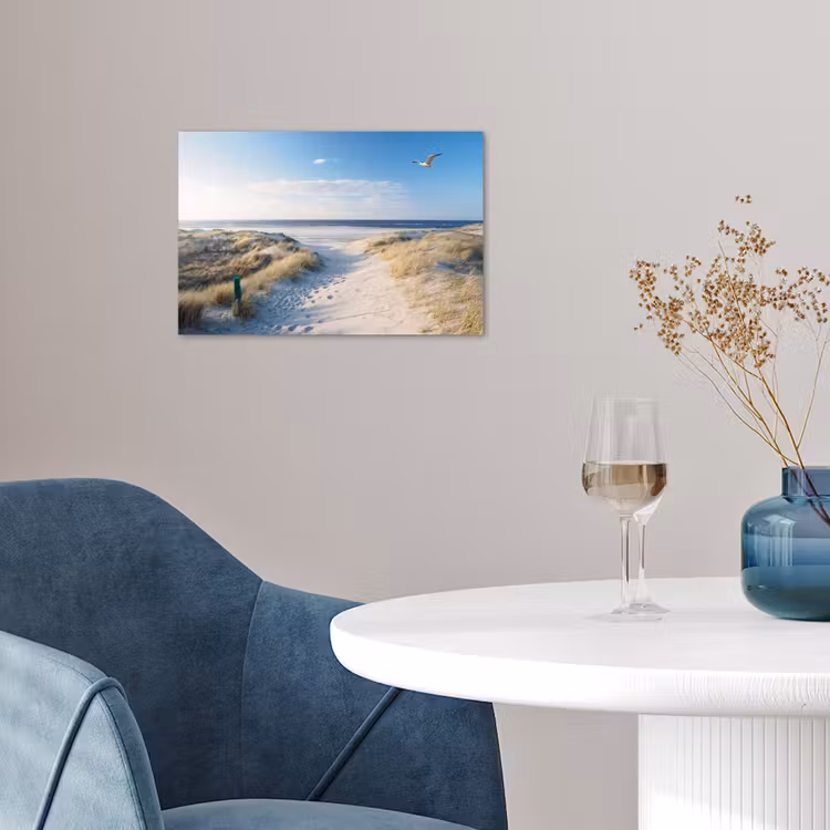 Duin - Meeuw - Strand - Zee - Zon poster papier klein -sfeer3