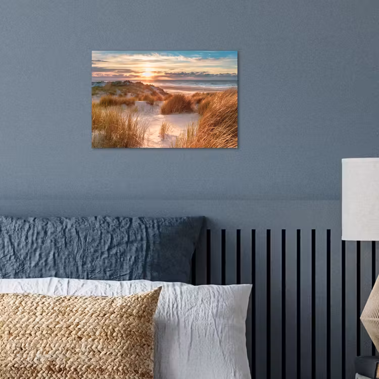 Duin - Planten - Zonsondergang - Strand - Zee poster papier klein -sfeer2