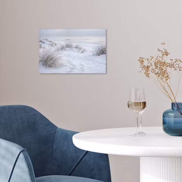 Duinen - Sneeuw - Strand - Winter - Serene poster papier klein -sfeer3