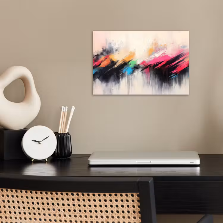 Dynamisch - Abstract - Kleurrijk - Zwart poster papier klein -sfeer1