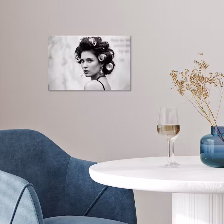 Edgy - Vrouw - Zwart - Wit poster papier klein -sfeer3