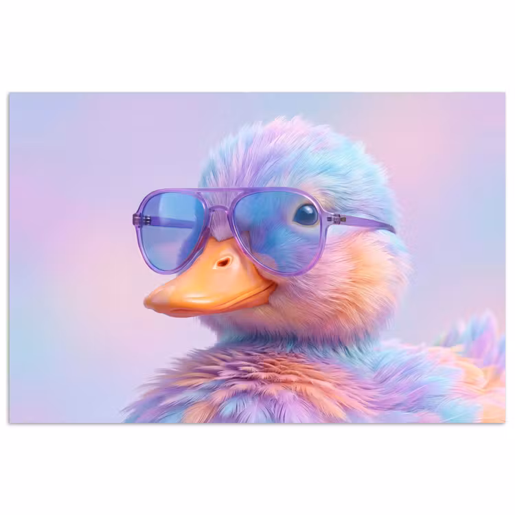 Eend - bril - Pastel poster papier klein -3d