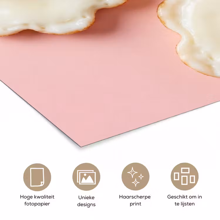 Eieren - Bloem - Roze poster papier klein -closeup_NL