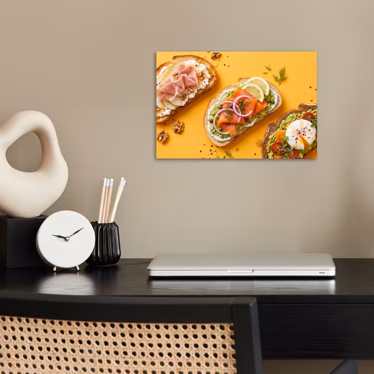 Eten - Brood - Ontbijt - Modern - Kleurrijk poster papier klein -sfeer1