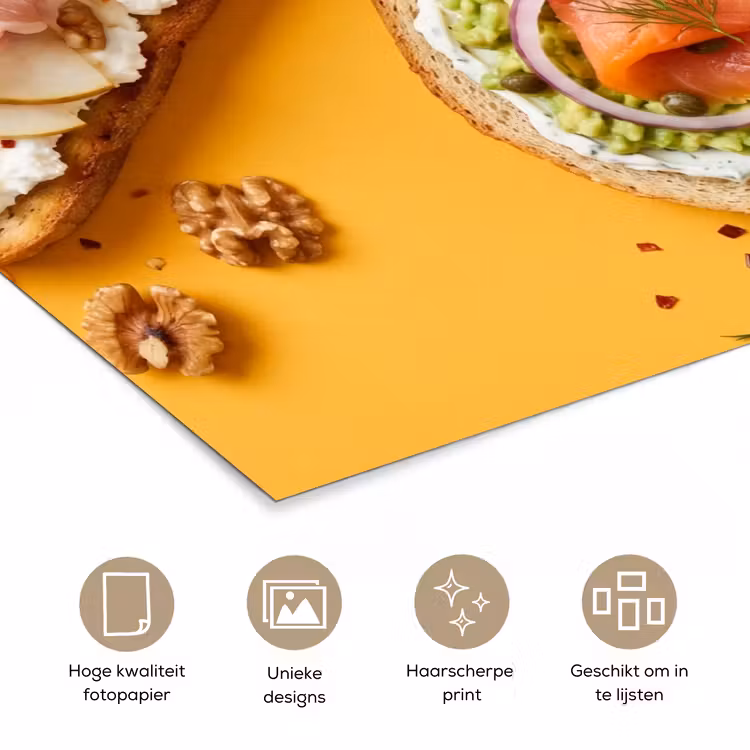 Eten - Brood - Ontbijt - Modern - Kleurrijk poster papier klein -closeup_NL