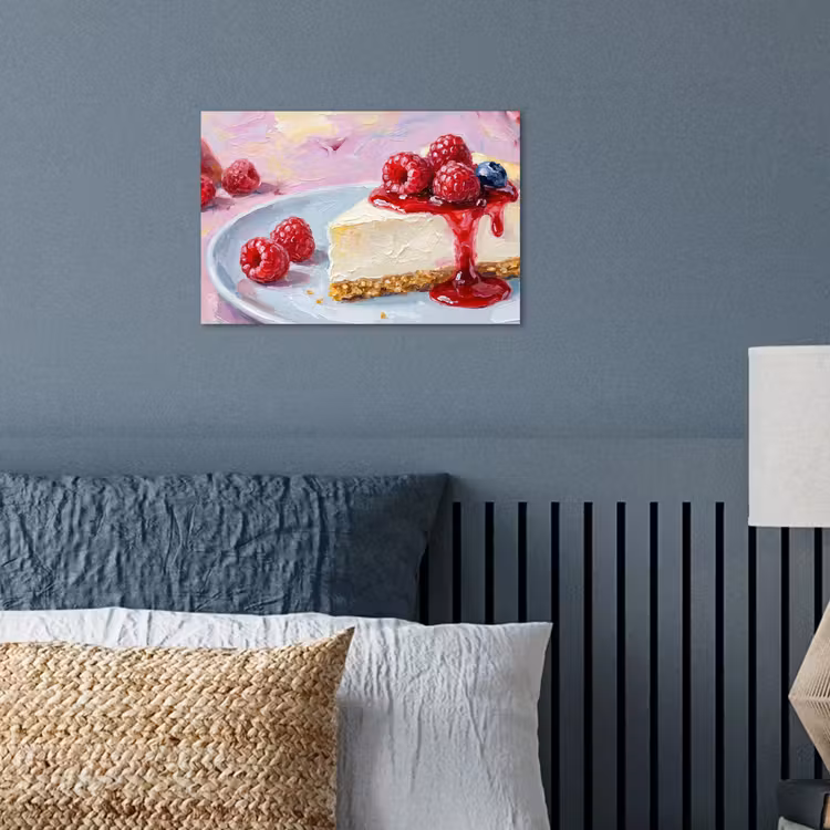Eten - Cheesecake - Bessen - Abstract - Roze poster papier klein -sfeer2