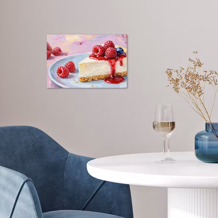 Eten - Cheesecake - Bessen - Abstract - Roze poster papier klein -sfeer3