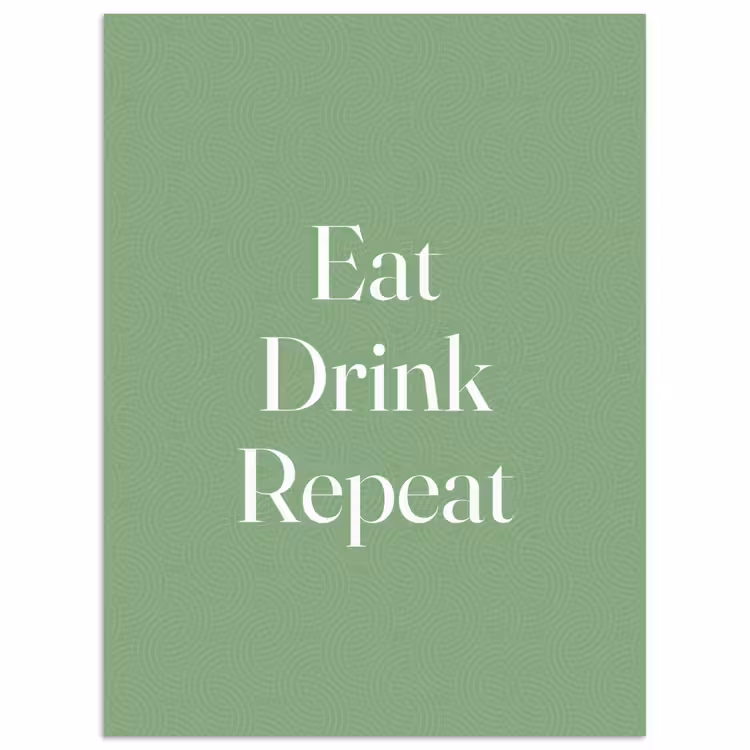 Eten - Drinken - Tekst - Mintgroen poster papier klein -3d
