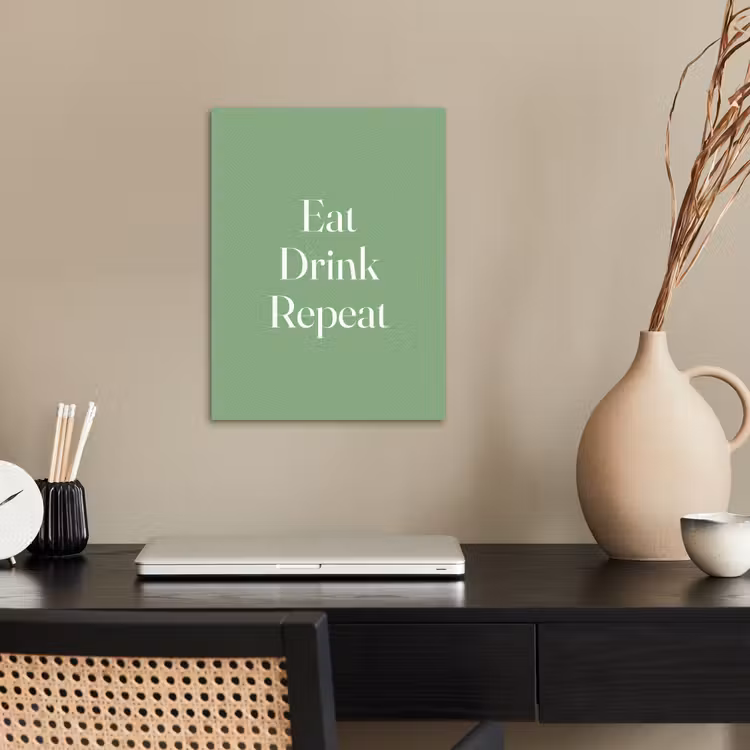 Eten - Drinken - Tekst - Mintgroen poster papier klein -sfeer1