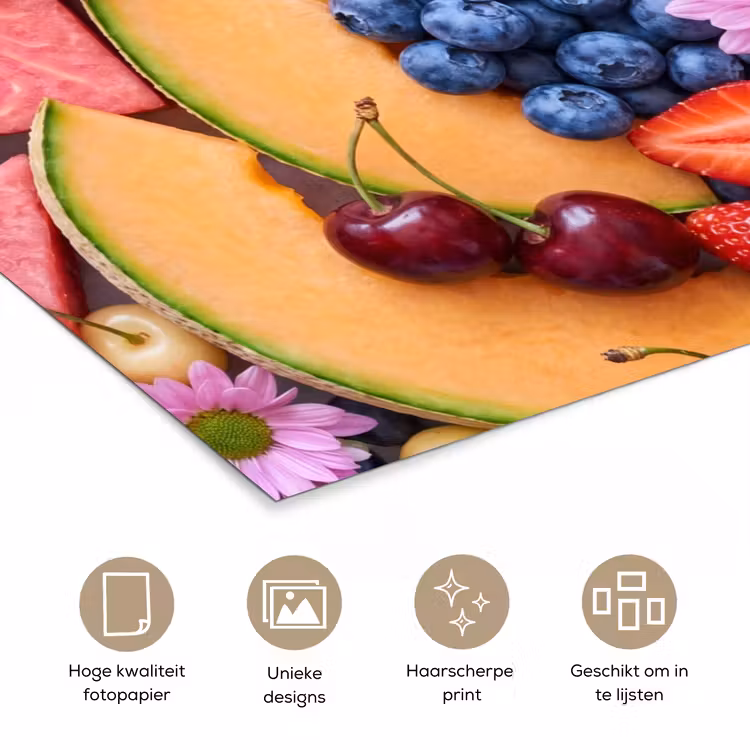 Eten - Fruit - Zomer - Kleurrijk poster papier klein -closeup_NL