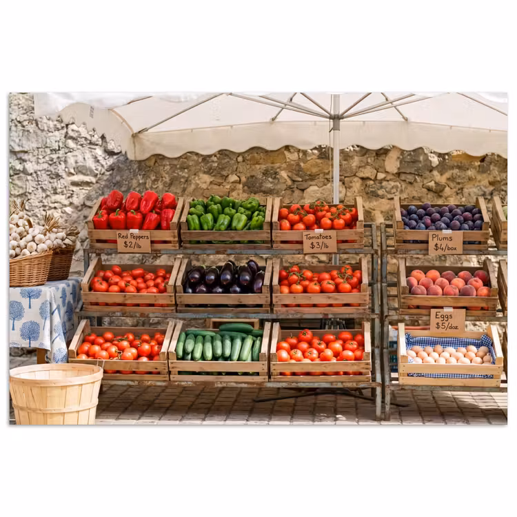 Poster - Eten - Markt - Vers - Eten - Markt - Vers poster papier klein