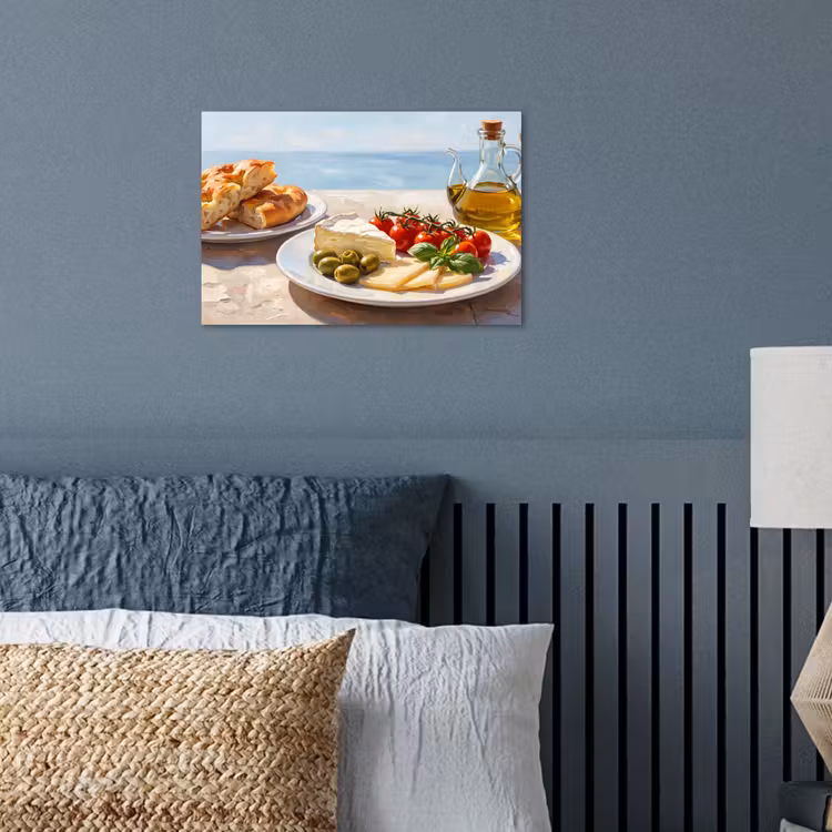 Eten - Middellandse Zee - Natuur - Geschilderd poster papier klein -sfeer2