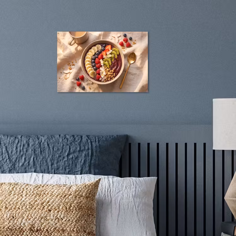 Eten - Ontbijtkom - Fruit - Gezond - Kleurrijk poster papier klein -sfeer2