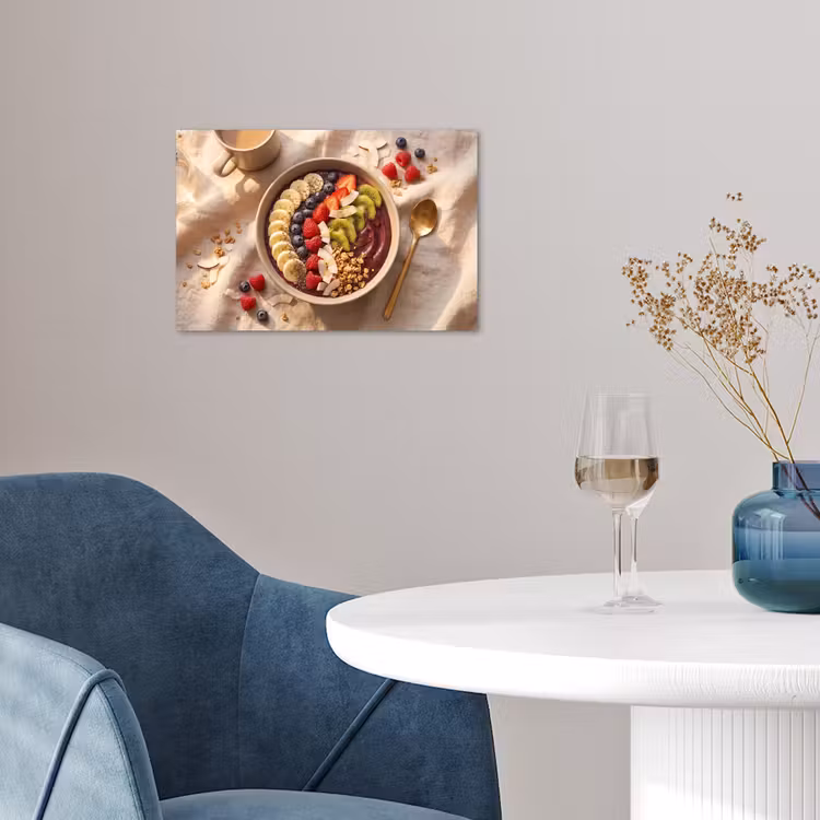 Eten - Ontbijtkom - Fruit - Gezond - Kleurrijk poster papier klein -sfeer3