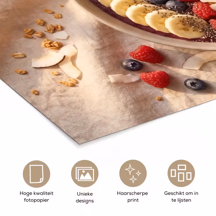 Eten - Ontbijtkom - Fruit - Gezond - Kleurrijk poster papier klein -closeup_NL