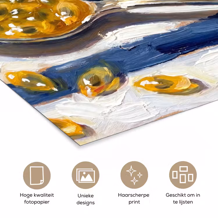 Eten - Passievrucht - Tropisch - Modern - Kleurrijk poster papier klein -closeup_NL