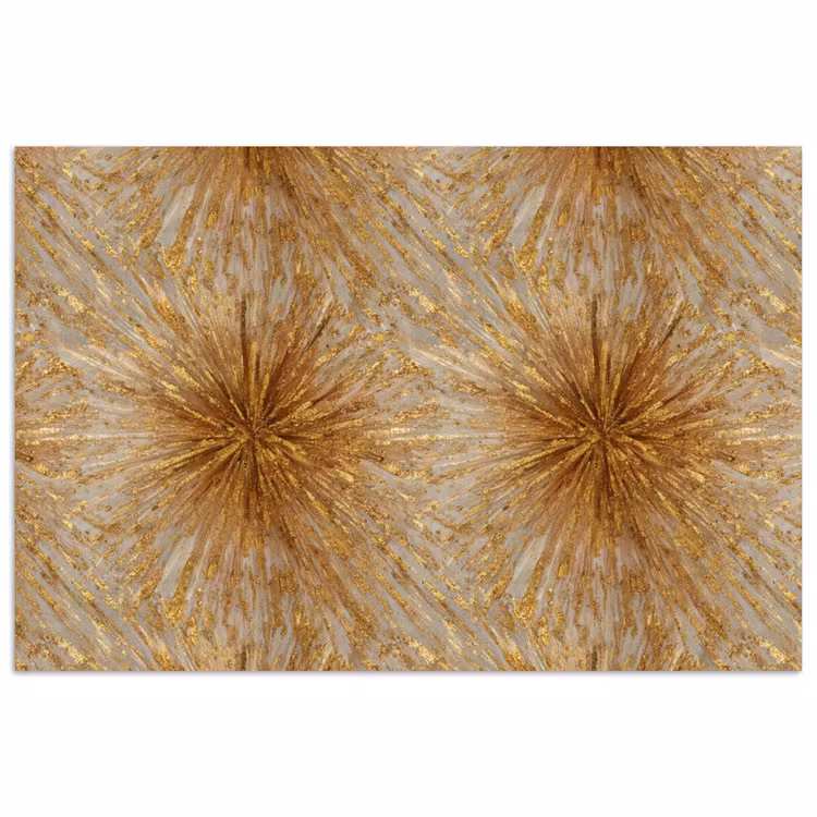 Explosie - Abstract - Goud - Wit poster papier klein 62 -3d