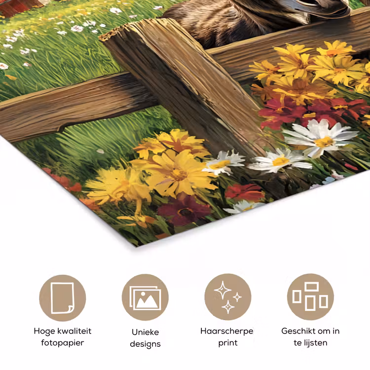 Ezels - Bloemen - Zomers poster papier klein -closeup_NL