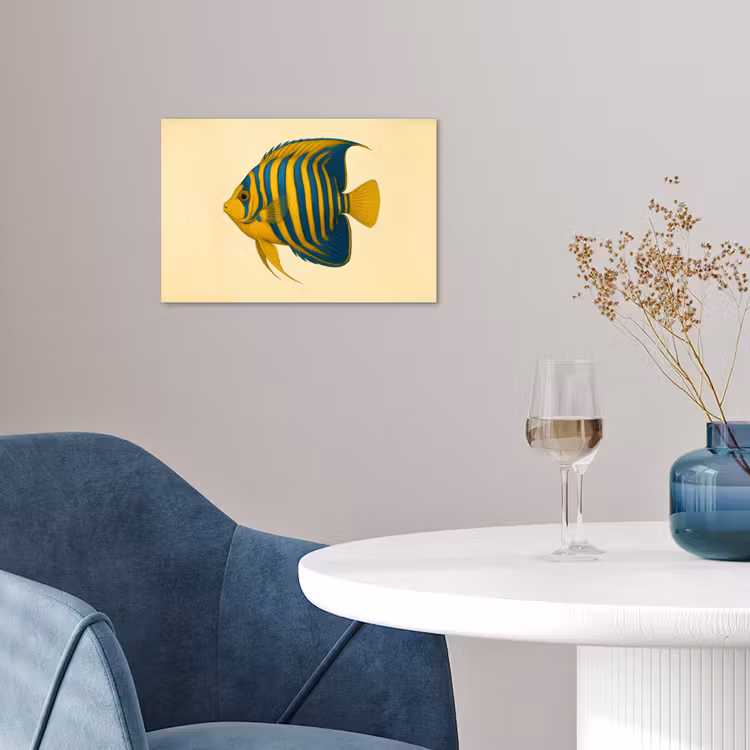 Felgeel - Vis - Strepen - Vinnen poster papier klein -sfeer3