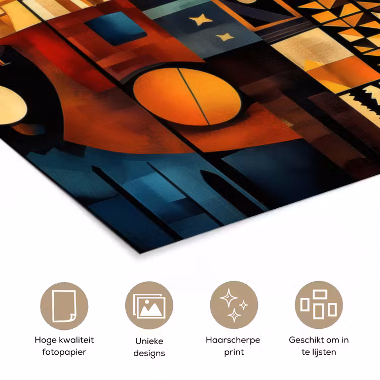 Figuren - Abstract - Symbolen poster papier klein -closeup_NL