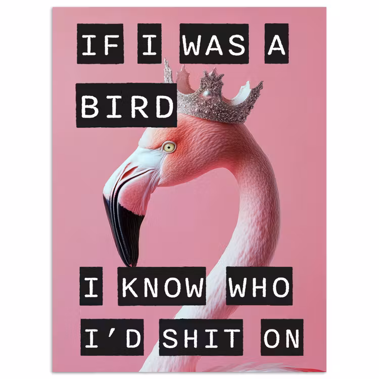 Flamingo - Roze - Vogel - Decoratie poster papier klein -3d