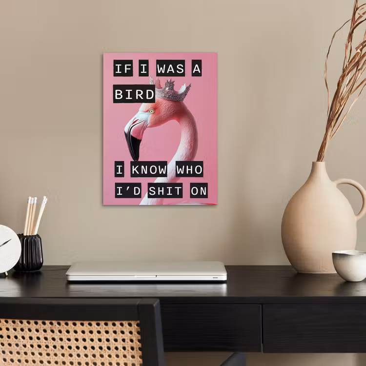 Flamingo - Roze - Vogel - Decoratie poster papier klein -sfeer1