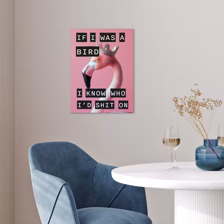 Flamingo - Roze - Vogel - Decoratie poster papier klein -sfeer3