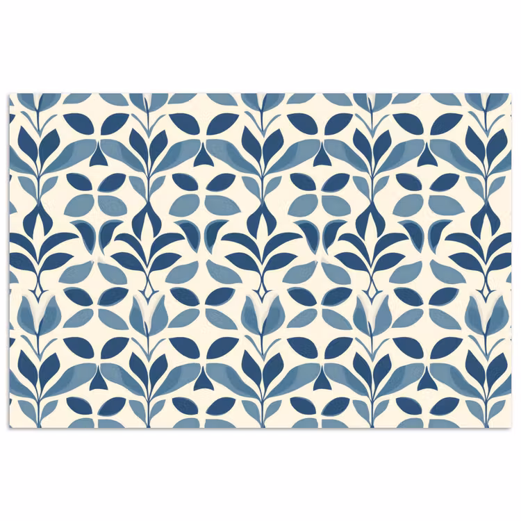 Flora - Modern - Blauw poster papier klein 62 -3d