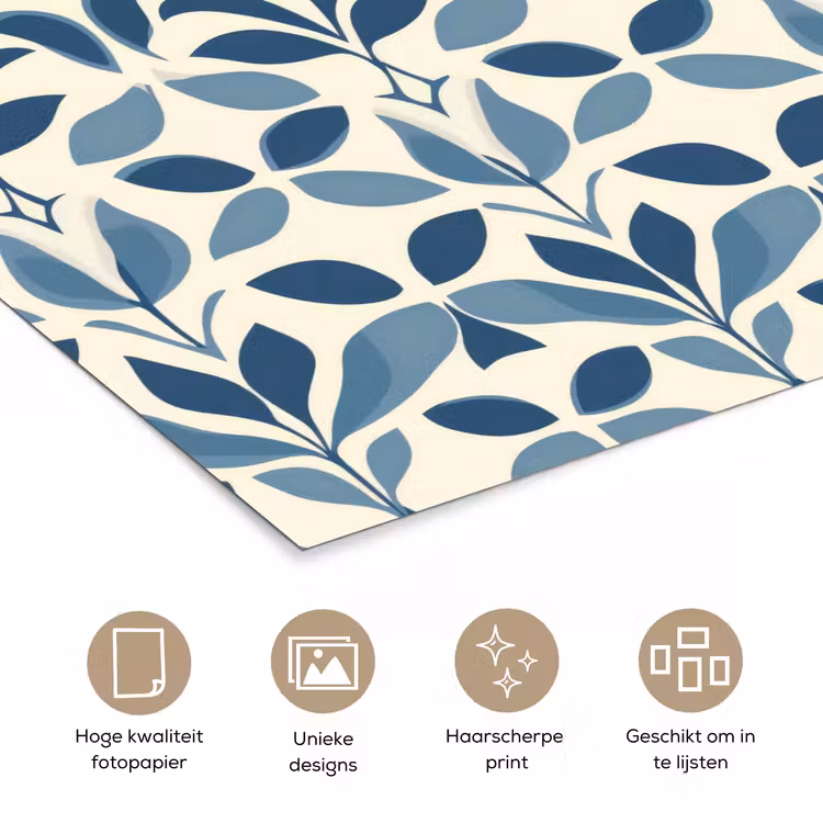 Flora - Modern - Blauw poster papier klein 62 -closeup_NL