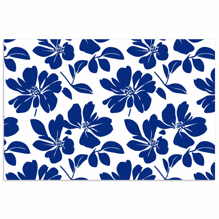 Floraal - Modern - Blauw poster papier klein 62 -3d