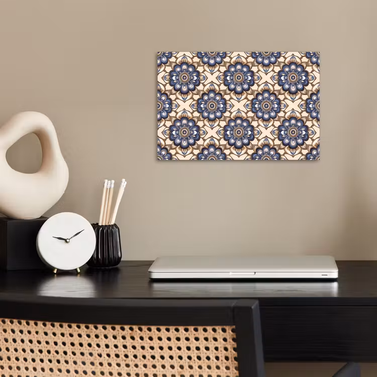 Floraal - Ornament - Blauw poster papier klein 62 -sfeer1