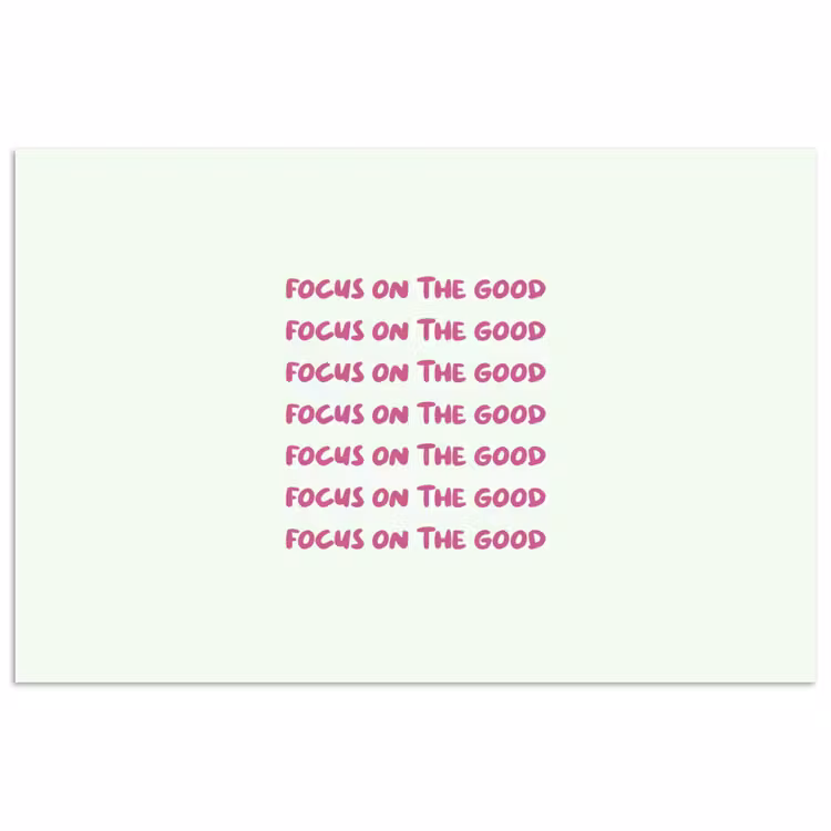 Focus on the good - Roze poster papier klein -3d