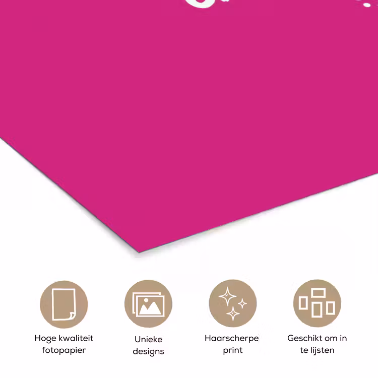Focus - Smiley - Roze poster papier klein -closeup_NL