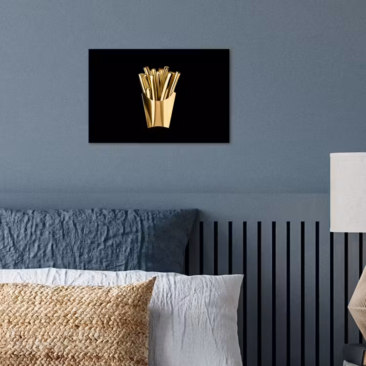 Friet - Goud - Chrome - Eten poster papier klein -sfeer2