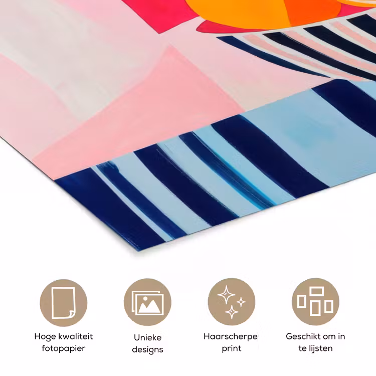 Fruit - Abstracte achtergrond - Roze poster papier klein -closeup_NL