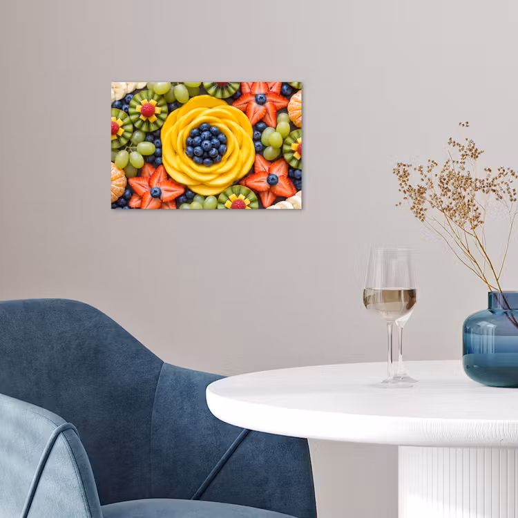 Fruit - Arrangement - Gezond - Kleurrijk - Eten poster papier klein -sfeer3