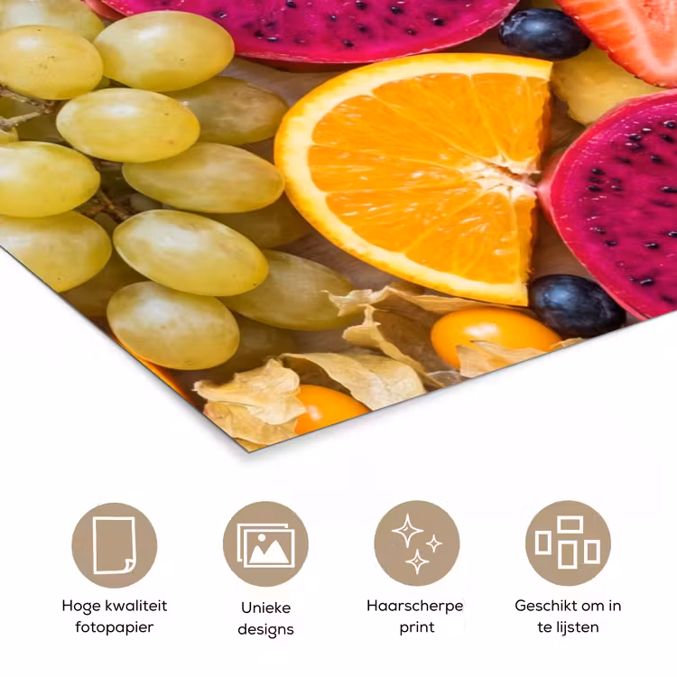 Fruit - Assortiment - Kleurrijk - Gezondheid poster papier klein -closeup_NL