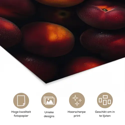 Fruit - Close up - Nectarines poster papier klein -closeup_NL