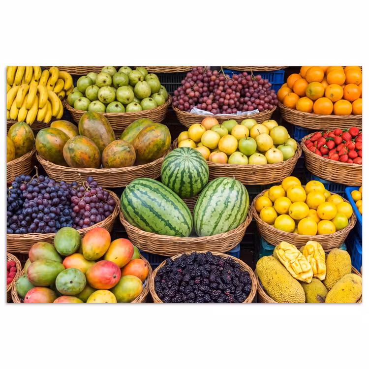 Poster - Fruit - Markt - Kleurrijk - Fruit - Markt - Kleurrijk poster papier klein