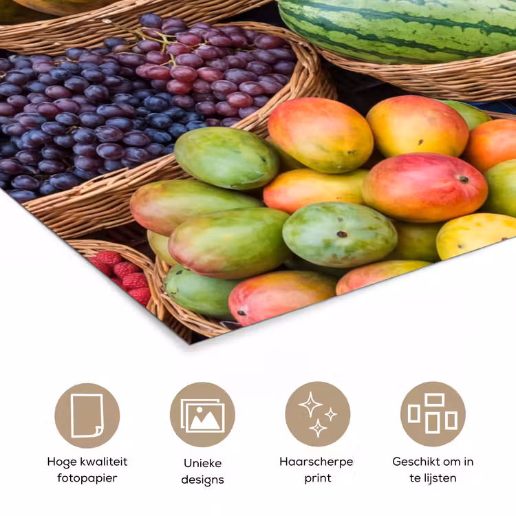 Poster - Fruit - Markt - Kleurrijk - Fruit - Markt - Kleurrijk poster papier klein