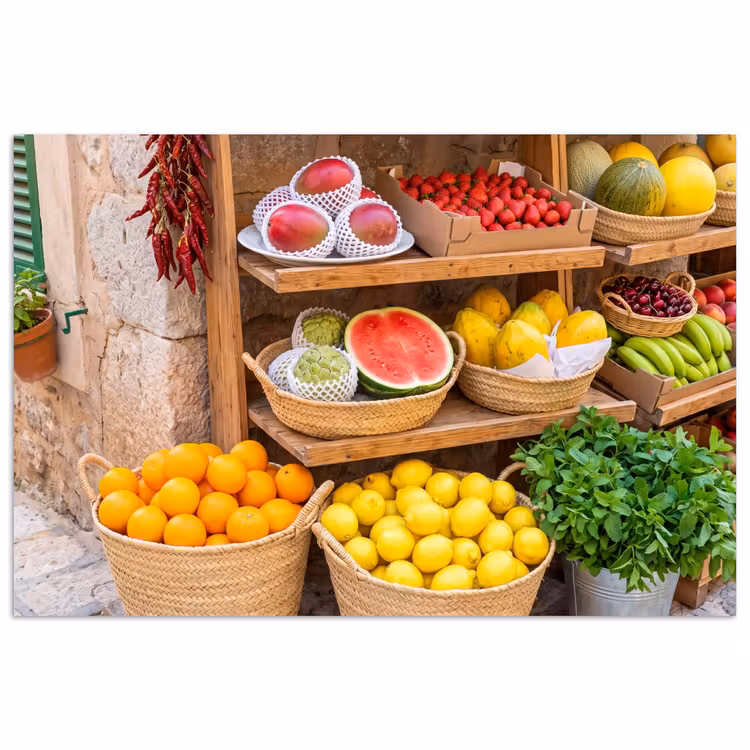 Poster - Fruit - Markt - Vers - Fruit - Markt - Vers poster papier klein