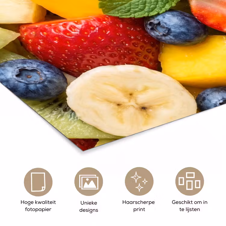 Fruit - Plakjes - Eten - Kleurrijk poster papier klein -closeup_NL