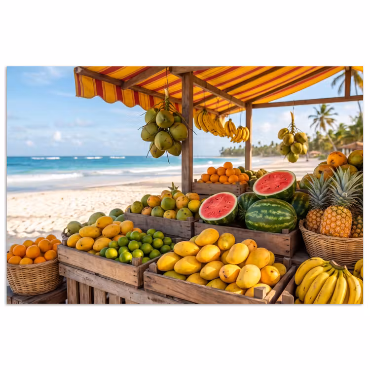 Poster - Fruit - Strand - Tropisch - Fruit - Strand - Tropisch poster papier klein