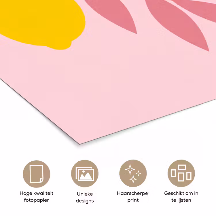 Fruit - Tak - Natuur - Abstract - Roze poster papier klein -closeup_NL