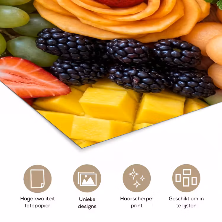 Fruit - Variatie - Kleurrijk - Vers - Eten poster papier klein -closeup_NL