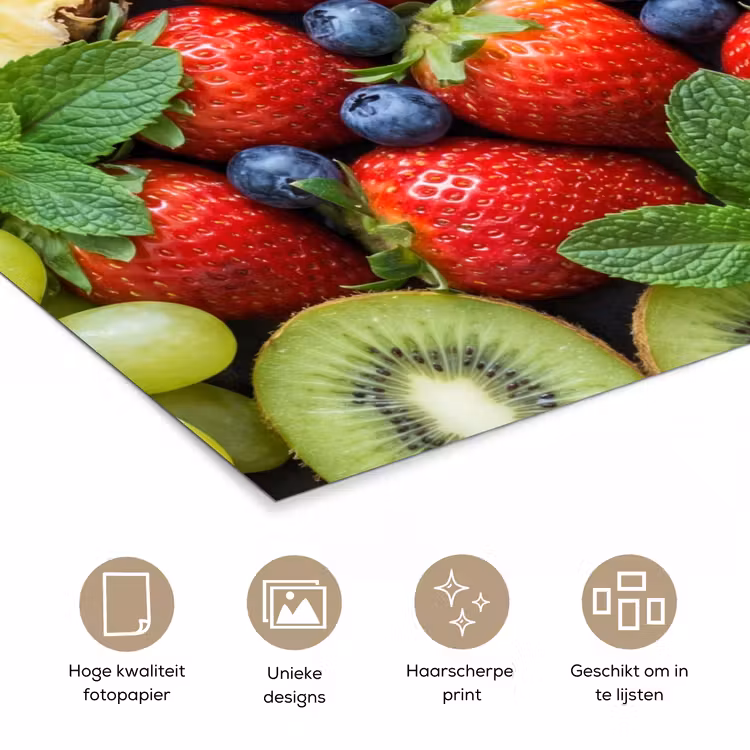 Fruit - Vers - Kleurrijk - Eten poster papier klein -closeup_NL
